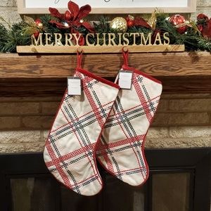 NWT Threshold 20" Holiday Plaid Christmas Stocking Set of 2